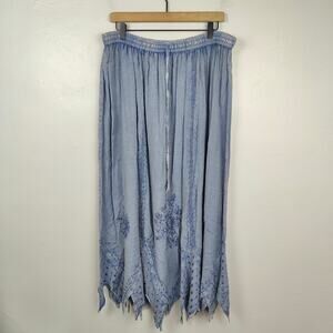 Vintage Y2K Kaaku Maxi Skirt Womens 2X Maxi Embroidered Fairy Festival‎ Bohemian